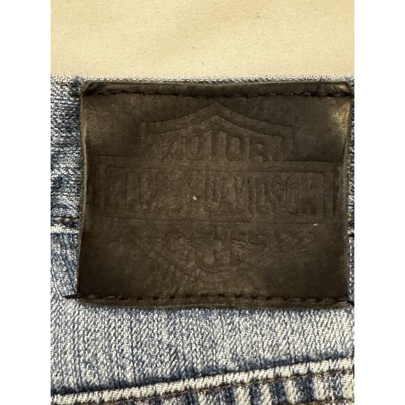 Harley Davidson Blue Jeans 40 X 32 Straight Leg Denim Black Label Biker Motor - Picture 10 of 15